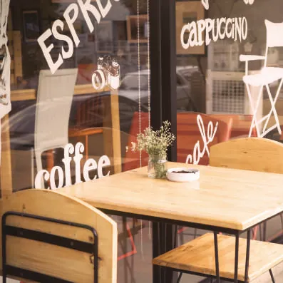 Cafe seating, representative of the cafe at The Trilight Kokapet